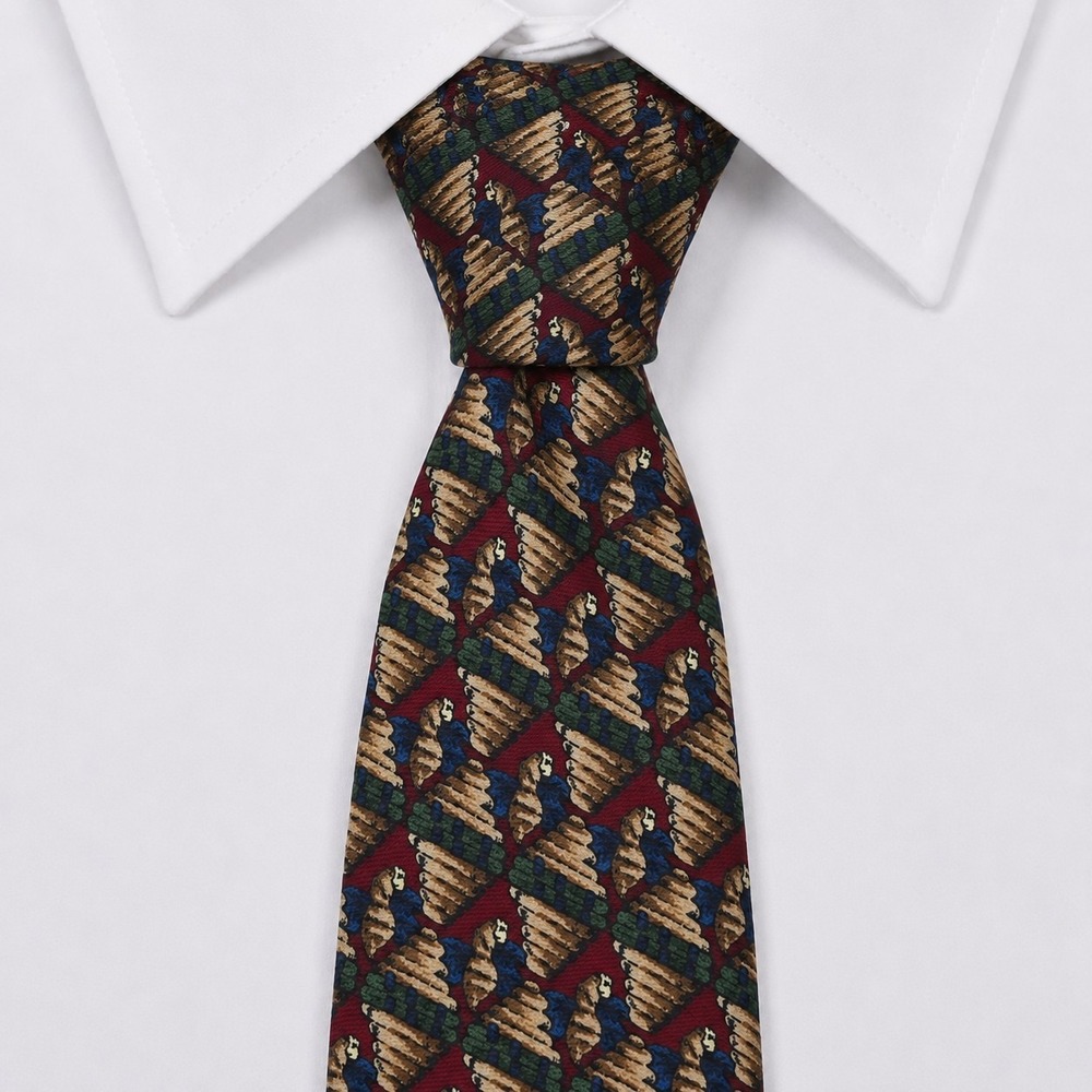 J. Garcia Bees Collection Seven Silk Necktie Mens 59" Burgundy Art Series Tie